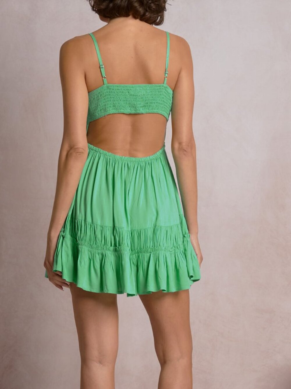 Elan Green Ruffle Mini Dress - Picture 6 of 6